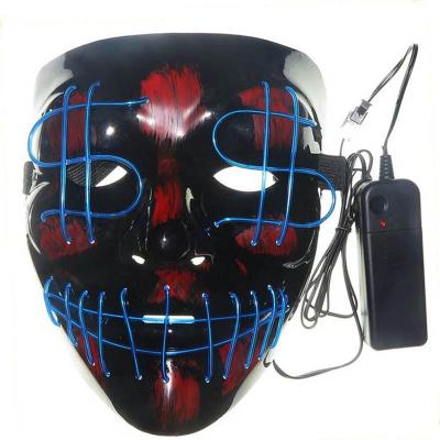 China Halloween Styles NEW Type Halloween LED Mask EL Wire Glowing Mask For Costume DJ Party Light Up Props Mask Cosplay Mask for sale