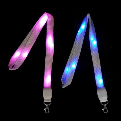 China K-sound Custom Remote Controlled Nylon Led Fan Flash Lanyard With Logo For Function Printing Meeting Cheering Concert LED Light Lanyard for sale