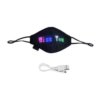 China USB Rechargeable bluetooth App Led Message Christmas Programmable LED Masks Phone App Controlled LED Lighted Face Mask For Cosplay Party Masks USB Rechargeable Battery for sale