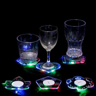 China Acrylic+ New Design PVC Sticker Factory Wholesale Price LED Light Beverage Cup LED Sticker For Bottle Wedding Party Beverage Glass LED Sticker for sale