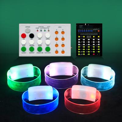 China Remote Control Sound ON/OFF Activated Remote Control Wristbands Welcomed DMX China LED Small Quantity 2.4G Programmable Remote Control LED Wristbands Large Part for sale