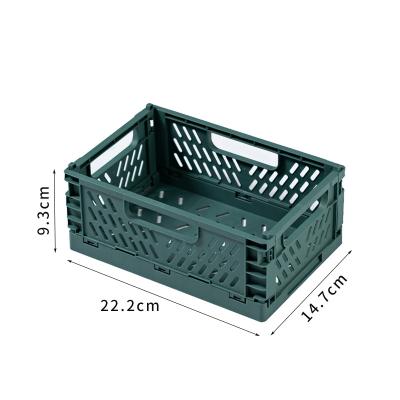 China Sustainable Popular Household Kitchen Use Storage Basket Colorful Bright Color Plastic Foldable Basket for sale