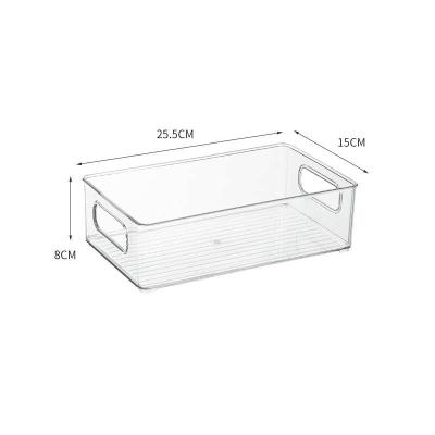 China A1 26*15*7.5cm Viable Plastic Transparent Refrigerator Storage Container Barrel Organizer Basket for sale