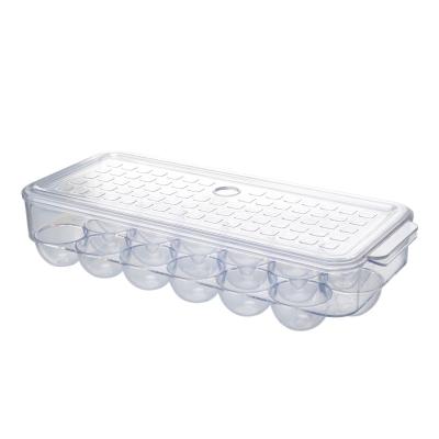 China 18 Grid Modern Refrigerator Plastic Egg Storage Holder Tray Box For Kitchen Fridge Organizers for sale