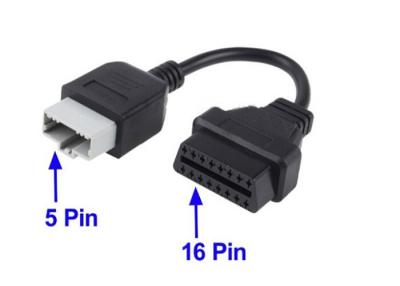 China Homem de Honda 5Pin ao cabo do diagnóstico do carro do conector fêmea de 16Pin OBD OBDII à venda