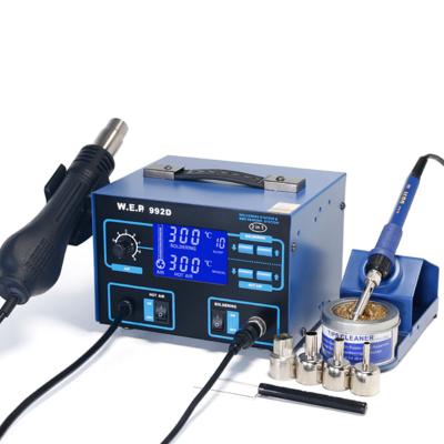 China INDUSTRIAL AUTOMATION WEP 992D smd rework hot air station soldering gun for repair mobile phone for sale