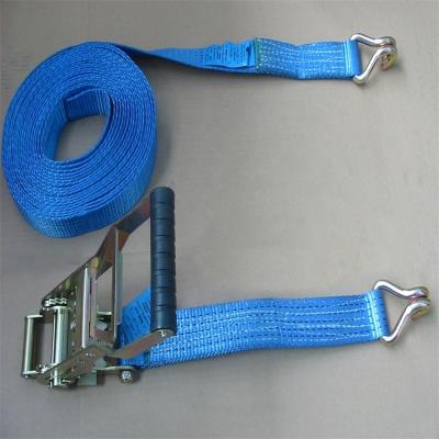 China Heavy Duty Safety Pallet Tie 35mmX3T Ratchet Tie Down For Cargo Lashing for sale