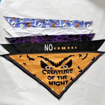 China Factory Stocked Cheap Wholesale Halloween Pet Bandana With Various Printing Dog Dressing Up Party Scarf for sale