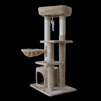 China Best Selling Sustainable High Quality Short Plush Amazon Cat Scratcher Toys Cat Beige Tree for sale