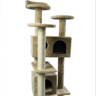 China Cat Scratcher Tower Home Furniture Viable Cat Tree Pets Sisal Cat Scratching Post Climbing Frame Toy for sale