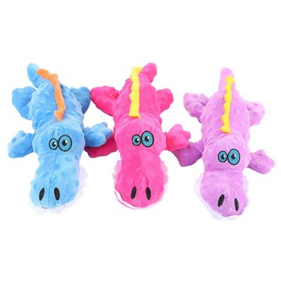 China Factory Wholesale Long Size Plush Cheap Dinosaur Soft Toy Stocked Soft Dog Cat Squeaker Chewing Toy for sale