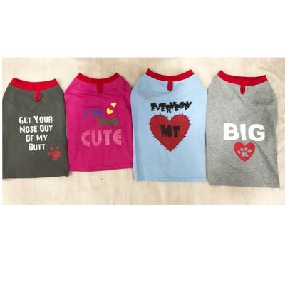 China Stocked Cheap Wholesale Pet T-shirt With Various Printing Spring Summer Dog Daily Apparel for sale