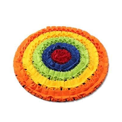 China New Designs Soft Fleece Round Shape Pet Sniff Mat Training IQ Puzzle Food Stocked Mat for sale