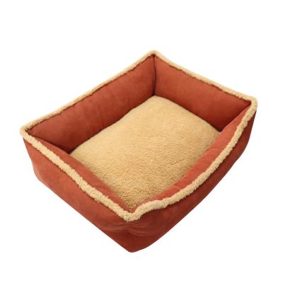 China Soft Texture Corduroy Rectangle Heating Bed For General Daily Uses Of Kitty And Dog for sale