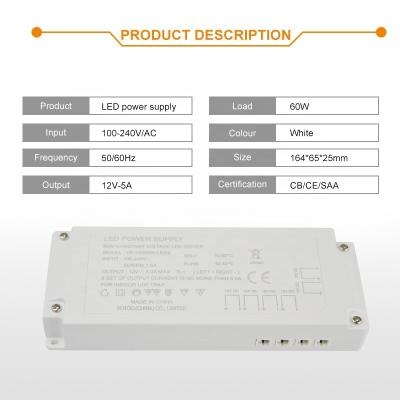 China Led Strip 12V 5A LED Driver 6 Ports LED Multi Output Power Supply For LED Cabinet Light for sale