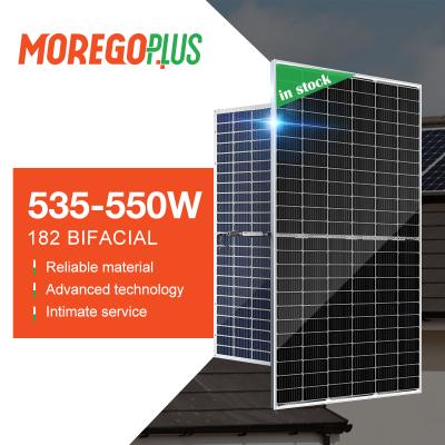 China Solar Panel 535W 540W 545W 550W Mono Bifacial Solar Panel Home System China Solar Panel Suppliers Moregoplus Solar Home Use for sale