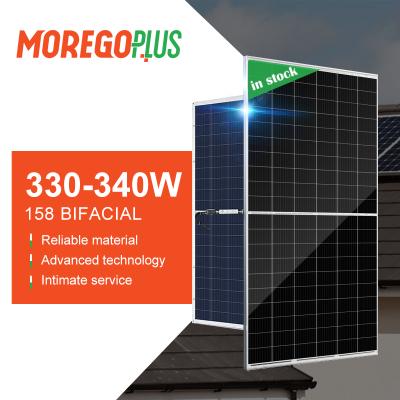 China Moregoplus Double PERC Double Mono Glass PV Solar Panels 330W 335W 340W Bifacial Solar Panel 158.75mmx158.75mm for sale