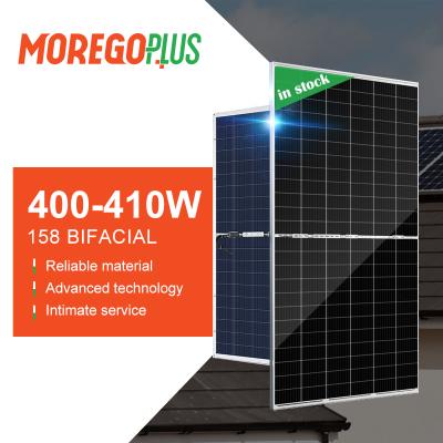 China Moregoplus 158 72 Mono Solar Panels 400w 405w 410w Bifacial Model Price 2037x1005x30mm for sale