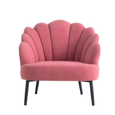 China Nordic simple luxury simple chair pink style velvet upholstered armchair for sale