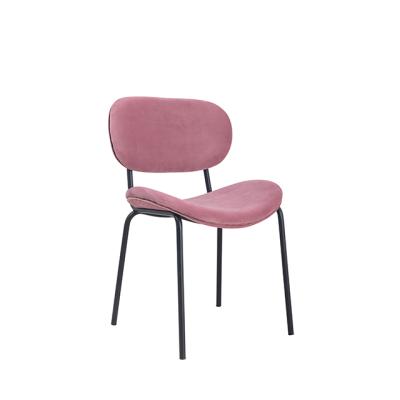 China Hot Sale Wholesale Customization Support Metal Legs Chair Comfortable Fabric Dining Chair Cafe Chair Fabric Modern for sale