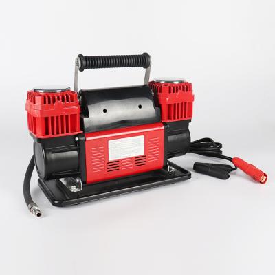 China Emergency Light 12V Heavy Duty Metal Double Cylinder Air Compressor For Pickup Mounted Metal Die Cast Aluminum Pump for sale