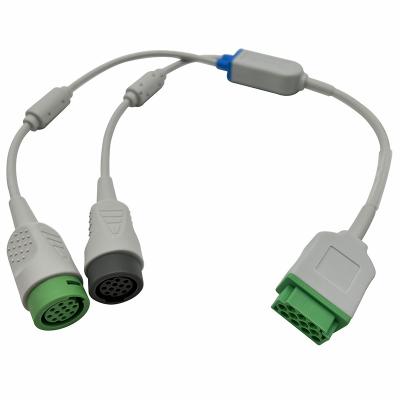 China GE Critikon ECG Adapter Cable 0.9m Dinamap Carescape Double Dual for sale