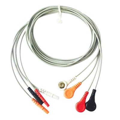 China Verschluss Grey Color TPU-Jacke Spacelabs ECG Holter Cable 4 Führungs-Din1.5 zu verkaufen