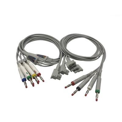 Cina HP/cavo elettrocardiogramma di HP con 10 fili di piombo 2 Pin Connector Grey Color 989803151651 in vendita