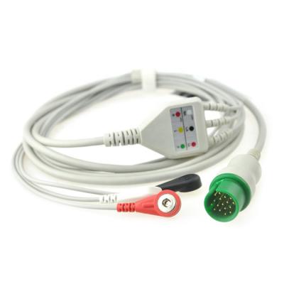 Κίνα καλώδιο Spacelabs Ecg διαμέτρων 4.0mm, καλώδιο 3/5Lead 17pin Ecg με το καλώδιο μολύβδου προς πώληση