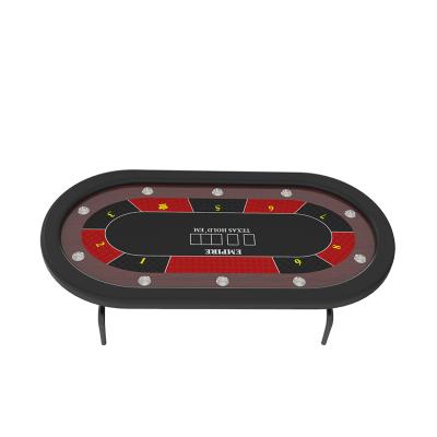 China Casino Club YH 10 Players Casino Folding Poker Table With Cup Holders Texas Holden Gambling Folding Poker Table For Sale for sale