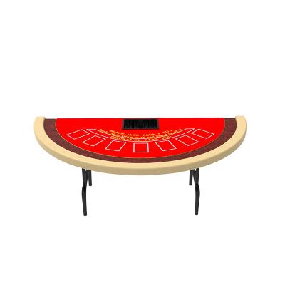 China YH 84 Inch New Game Design Thicken Stainless Steel Legs Folding Blackjack Poker Table With Chips Tray for sale