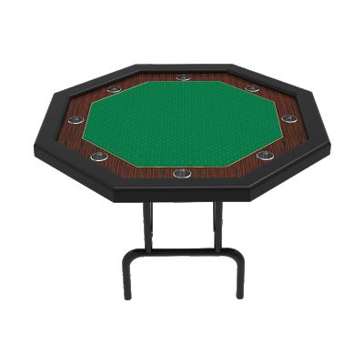 China YH 8 Players Octagon Wholesale Wooden Single Folding Poker Game Table With Iron Leg for sale