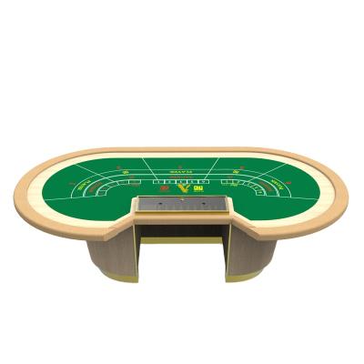 China YH Casino Indoor Baccarat Tables Green Felt Round Wooden Soild Baccarat Poker Table For Sale for sale