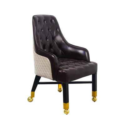 China YH VIP Modern Baccarat Comfy Armchair Padded Seat Embroidery Logo Casino Poker Gaming Chair With Rolls for sale