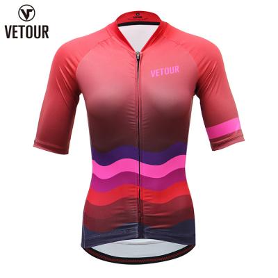 China Vetour Breathable Custom Short Sleeves Jersey Cycling Bike Wear Womens Cycling Clothes for sale