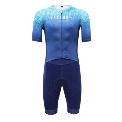 China Breathable Vetour Digital Printing Custom Sport Apparel One Piece Italian Fabrics Bike Cycling Suit Man for sale