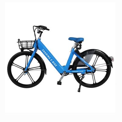 China Aluminum Alloy Smart Lock and Removable Battery Sharing Electric Bicycle 36v 350w Electric Bike Sharing for sale