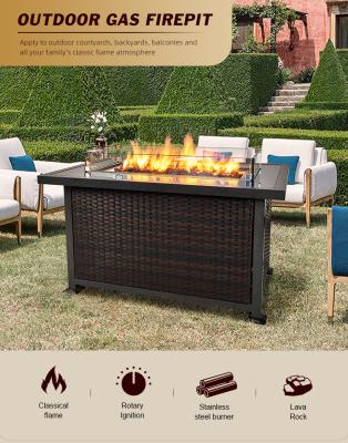 Cina Sunshine Rattan Plaited Articles Propane Table Top Fire Pit Patio Heater in vendita