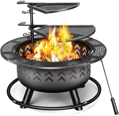 Cina 2 in 1 fuoco portatile Pit Bbq Outdoor For Wood del carbone che brucia con la mazza del camino in vendita