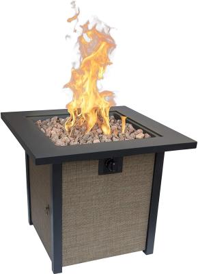 China 28in Woodleaf Rectangle Fire Pit Table Natural Gas Outdoor Heater Rectangle for sale