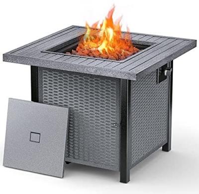 China Square 50,000 BTU Self-Ignition Propane Outdoor Natural Gas Firepit Silver Gray for sale