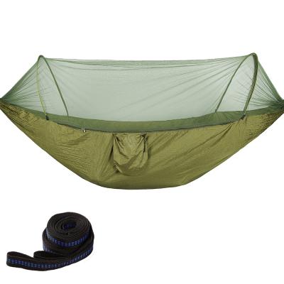 China Outdoor Camping Family Hammock Quick-opening Mosquito Net Parachute Cloth Mosquito Repellent Automatic Swing Hammock for sale