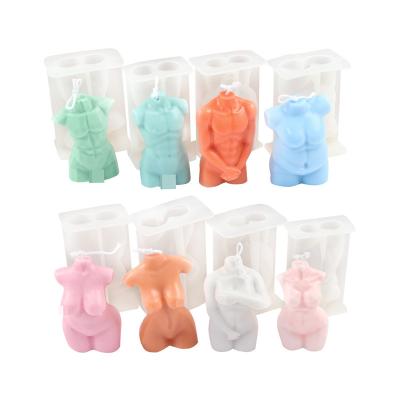 China Amazon Hot Selling Viable DIY Geometric Human Body Silicone Candle Mold Candle Making Crystal Epoxy Resin Soap Resin Mold for sale