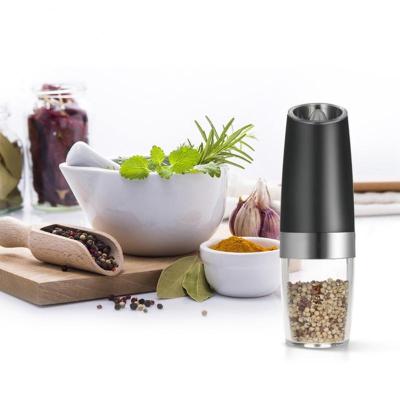 China 2021 New Stainless Steel Viable Gravity Induction Electric Grinding Seasoning Bottle Salt and Pepper Grinder for sale