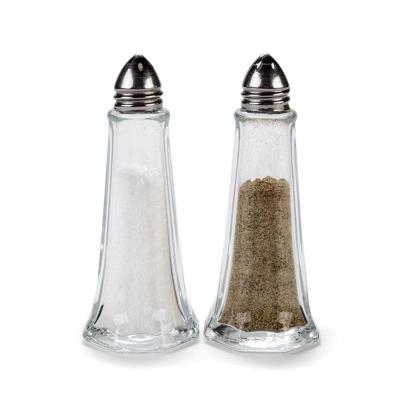 China Mini Square Glass Mason Jar Viable Seasoning And Spice Shaker Bottles Salt And Pepper Porous European And American Dining Table for sale