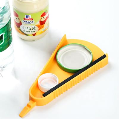 China Amazon Creative Multifunctional 4 In 1 Kitchen Lid Silicone Slip Jar Bottle Can Opener Beer Bottle Portable Manual Jar Opener for sale