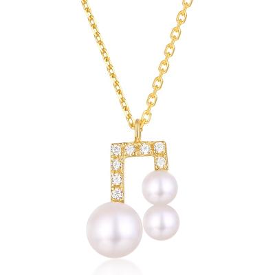 China New Arrival 14k 18k Solid Gold Nickel Free Necklace Women Freshwater Pearl Necklaces for sale