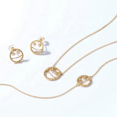 China Wholesale 14k Solid Gold Nickel Free Women Unique Pure Gold Jewelry Set for sale