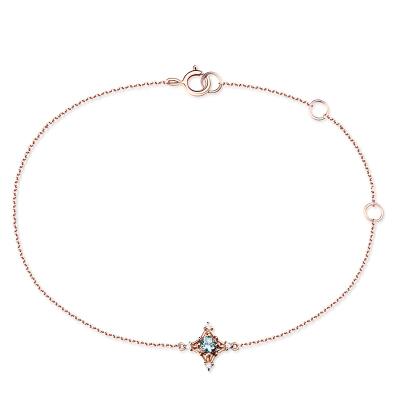 China Nickel Free Gems Jewelry 14K 18K Rose Gold Women Chain Link Simple Bracelet With Topaz for sale