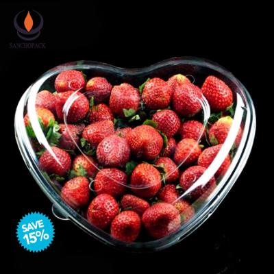 China Disposable Disposable Plastic Fruit Lettuce Packing Heart Shaped Container for sale